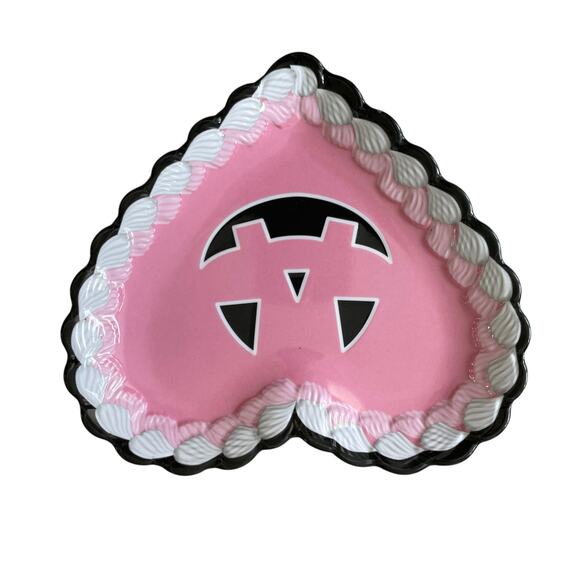 Halloween Heart Shaped Pumpkin Melamine Appetizer Plates 7x6 Set of 4 BOO New - Picture 11 of 11